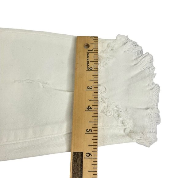 KanCan Jeans Women's SZ 29 White Distressed Fray Ankle Stretch Skinny Crop $78 - Picture 12 of 12